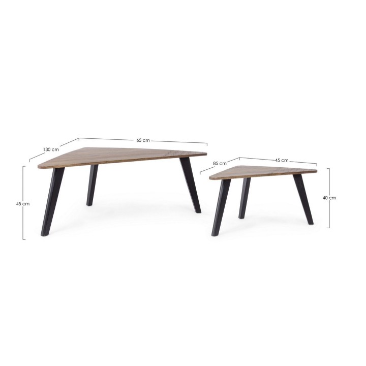 Bizzotto Tavolino Emira piccolo in legno di mango 85 × 45 cm