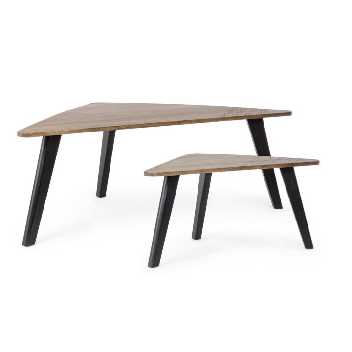 Bizzotto Tavolino Emira grande in legno di mango 130 × 65 cm