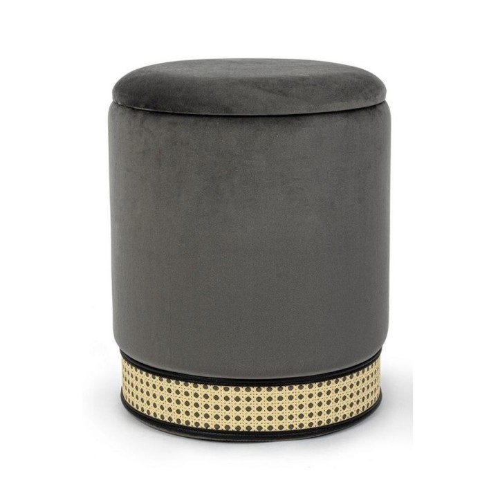 Bizzotto Pouf contenitore Milena grigio scuro grande Ø 36 cm