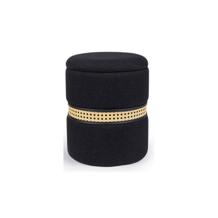 Bizzotto Pouf contenitore Karina nero piccolo Ø 31,5 cm