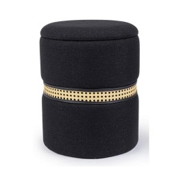 Bizzotto Pouf contenitore Karina nero grande Ø 36 cm