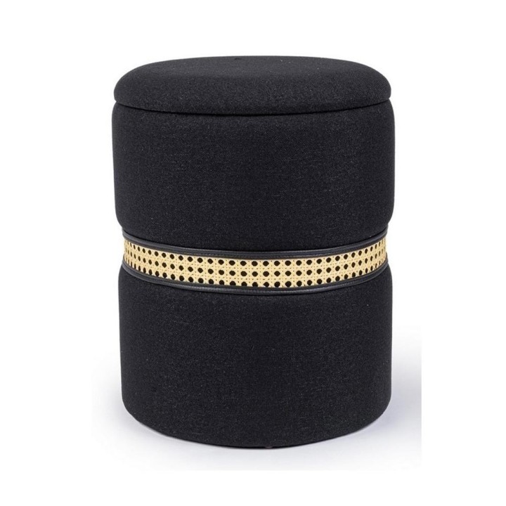 Bizzotto Pouf contenitore Karina nero grande Ø 36 cm