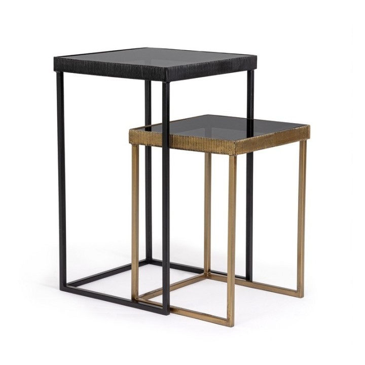 Bizzotto Tavolino Yamir quadrato grande nero alto 66 cm