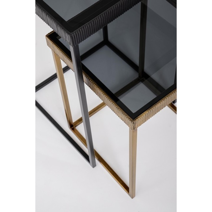 Bizzotto Tavolino Yamir quadrato grande nero alto 66 cm