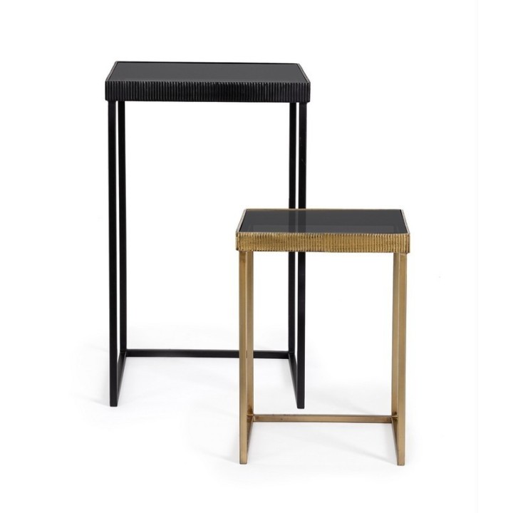 Bizzotto Tavolino Yamir quadrato grande nero alto 66 cm