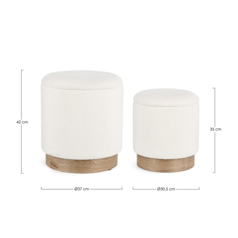 POUF CONTENITORE.ZOYA BIANCO PICCOLO