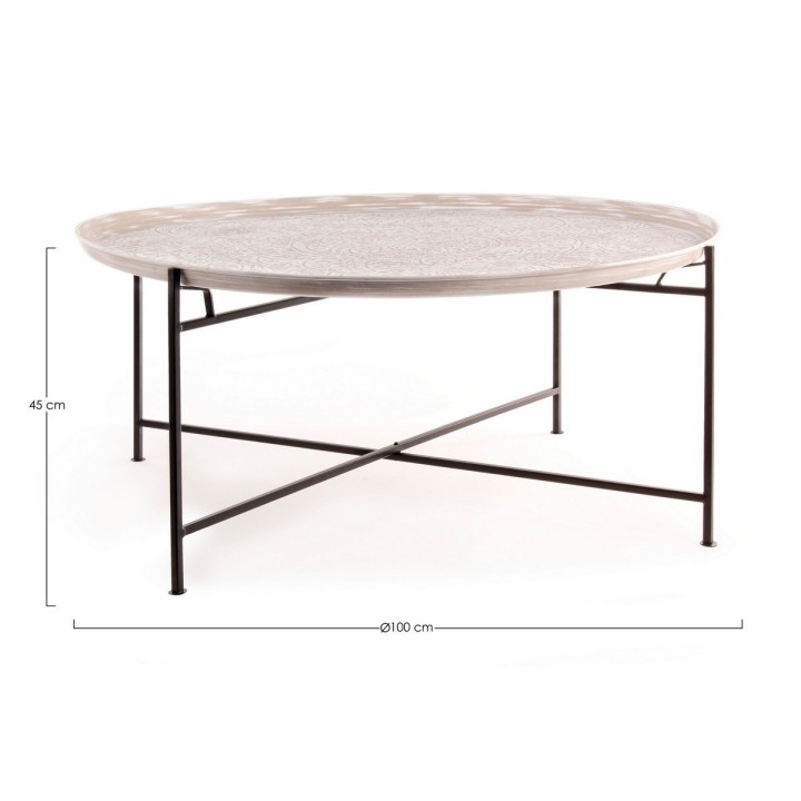 Bizzotto Tavolino Anil in acciaio cesellato Ø 100 cm
