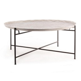 Bizzotto Tavolino Anil in acciaio cesellato Ø 100 cm
