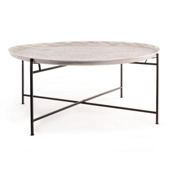 Bizzotto Tavolino Anil in acciaio cesellato Ø 100 cm