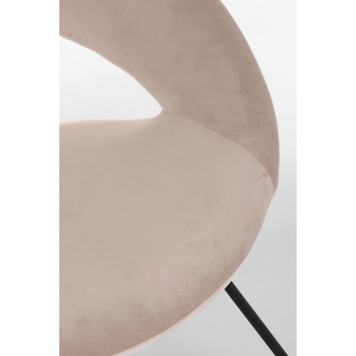 Bizzotto Poltrona Vanity in velluto nero e tortora