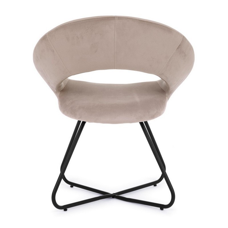 POLTRONA VANITY NERO VELLUTO TORTORA