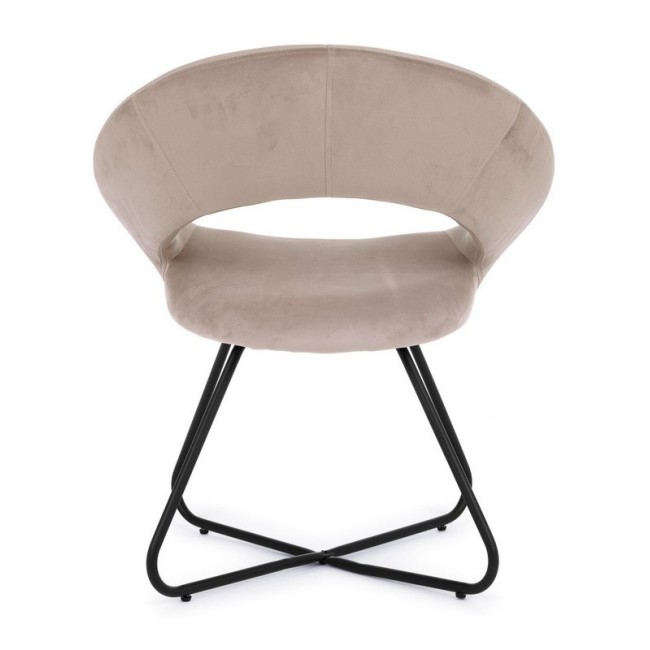 POLTRONA VANITY NERO VELLUTO TORTORA