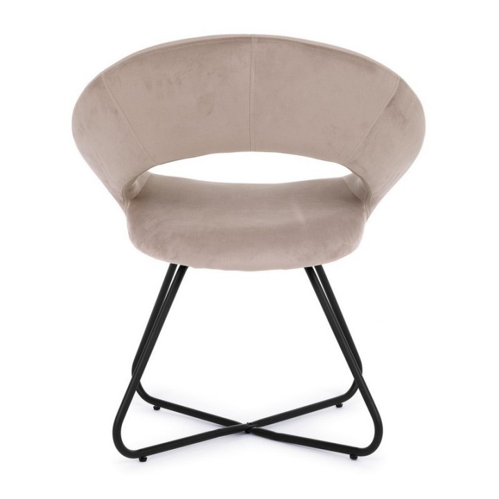 Bizzotto Poltrona Vanity in velluto nero e tortora