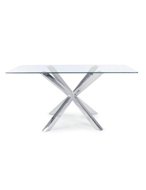 TAVOLO MAY RETT GAMBA ACCIAIO 160X90