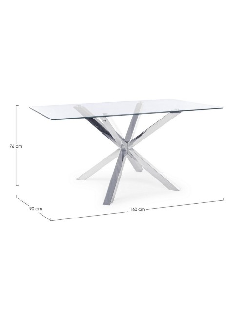TAVOLO MAY RETT GAMBA ACCIAIO 160X90