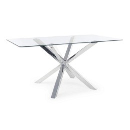 Bizzotto Tavolo May acciaio e vetro 160 × 90 cm