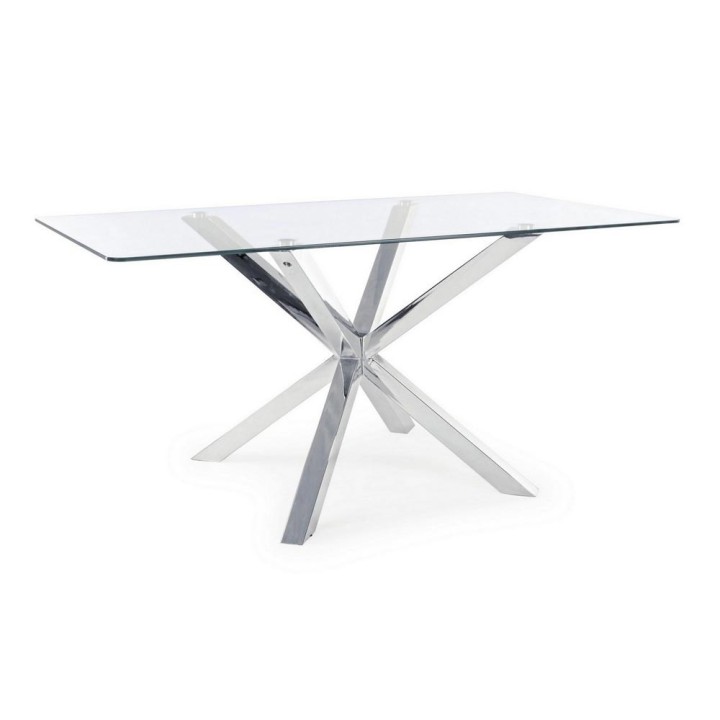 Bizzotto Tavolo May acciaio e vetro 160 × 90 cm
