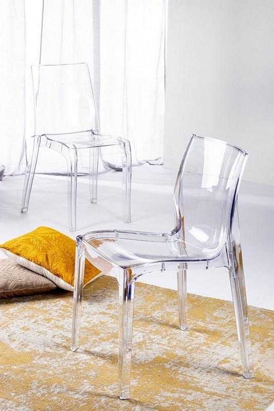 Bizzotto sedia trasparente di design per ambienti moderni Ashley - Candida  Celiento