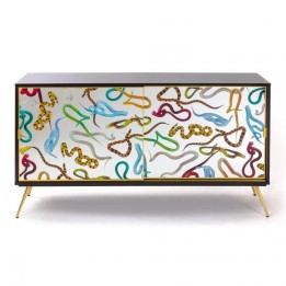 Seletti Madia Serpenti con ante in vetro 158 × 45 cm