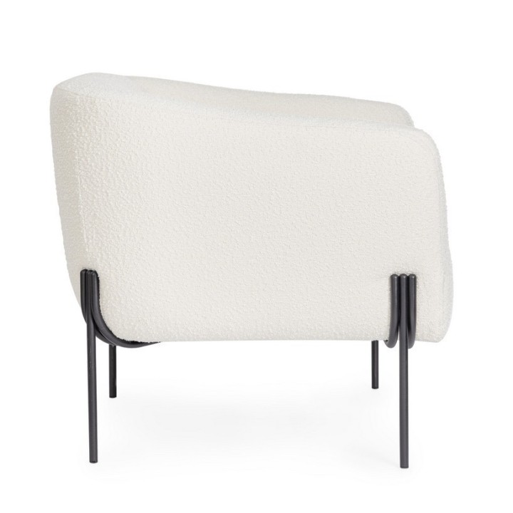 Bizzotto Poltrona Claudine in bouclé bianco