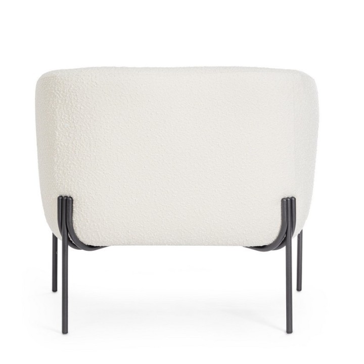 Bizzotto Poltrona Claudine in bouclé bianco