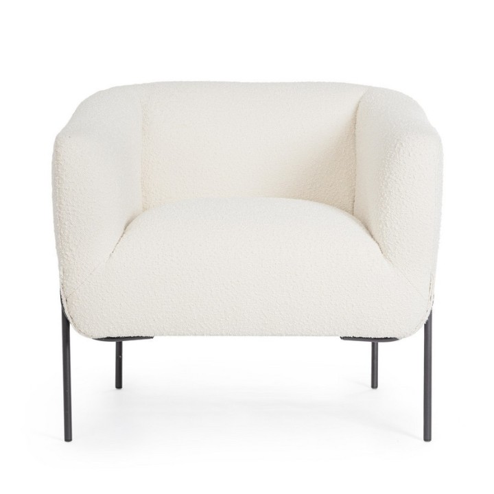 Bizzotto Poltrona Claudine in bouclé bianco