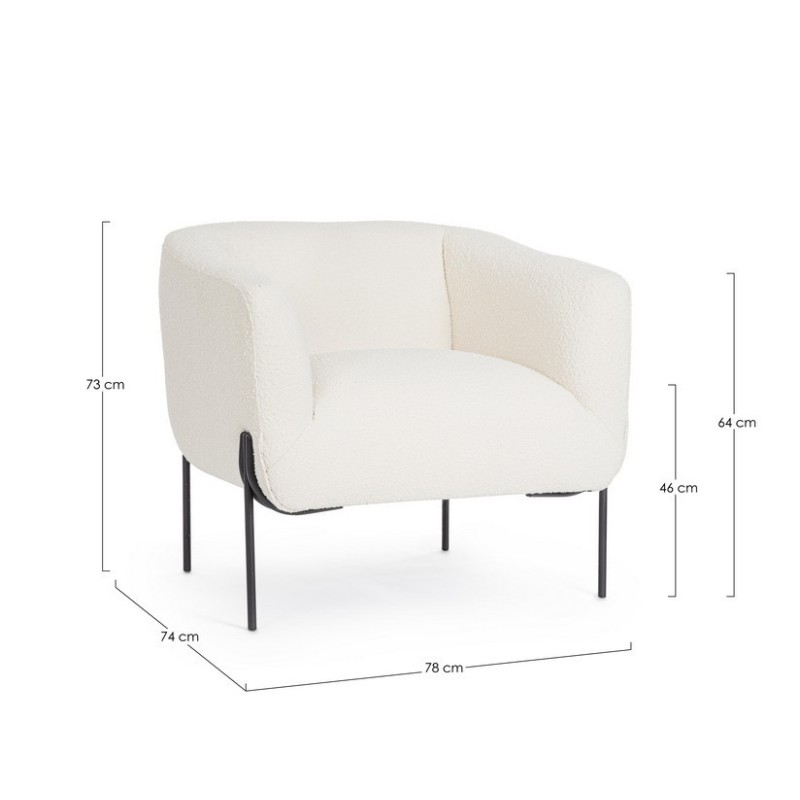 POLTRONA CLAUDINE BIANCO BOUCLE'