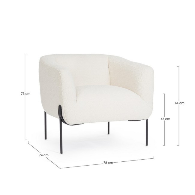 POLTRONA CLAUDINE BIANCO BOUCLE'