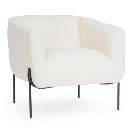 Bizzotto Poltrona Claudine in bouclé bianco
