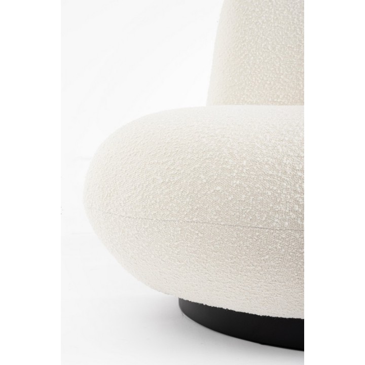 Bizzotto Poltrona girevole Margot in bouclé bianco