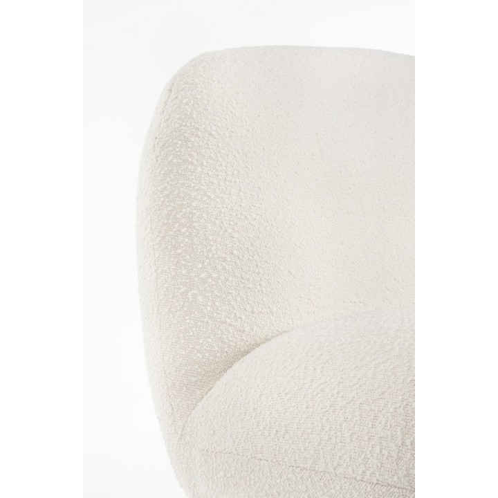 Bizzotto Poltrona girevole Margot in bouclé bianco