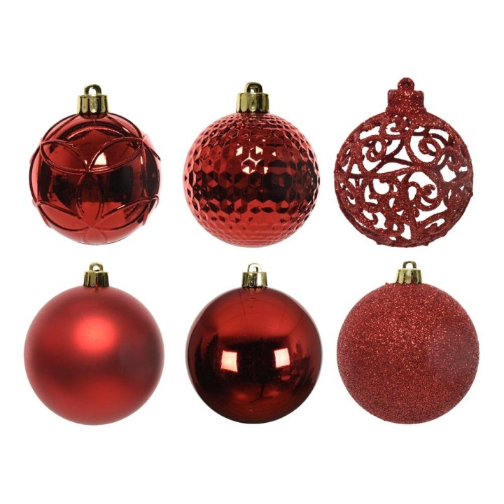Kaemingk Set di 37 palline di Natale rosse Ø 6 cm