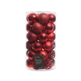 Kaemingk Set di 37 palline di Natale rosse Ø 6 cm