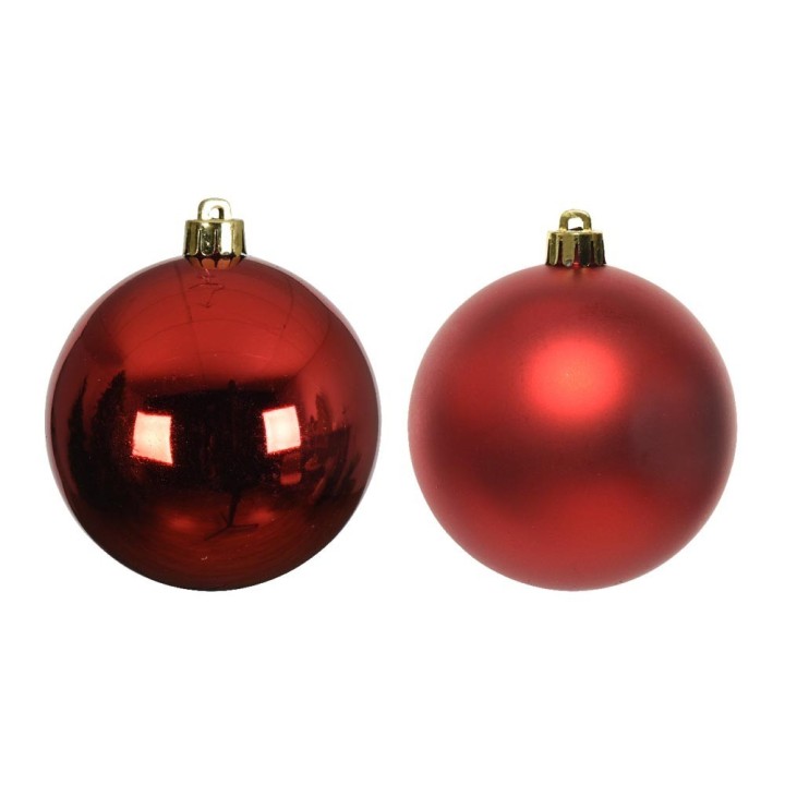 Kaemingk Set di 6 palline di Natale rosse Ø 8 cm