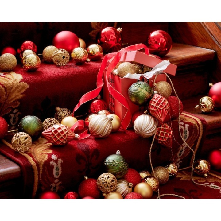 Kaemingk Set di 6 palline di Natale rosse Ø 8 cm