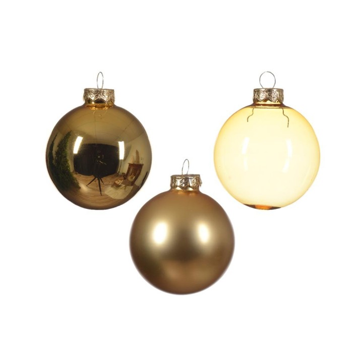 Kaemingk Set di 21 palline in vetro oro Ø da 5 a 7 cm