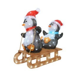Kaemingk Pinguini su slittino luminosi 110 LED alti 56,5 cm
