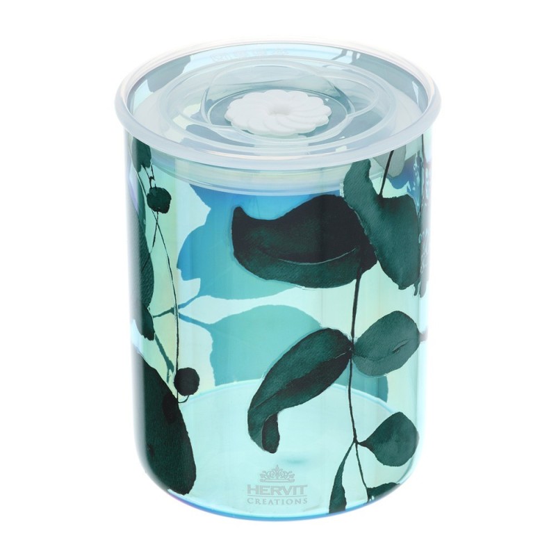 Contenitore Ermetico in Vetro Verde Iridescente "Botanic" con Coperchio Salva Freschezza Sottovuoto – Hervit Creations