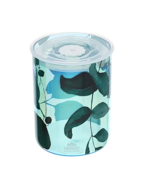 Contenitore Ermetico in Vetro Verde Iridescente "Botanic" con Coperchio Salva Freschezza Sottovuoto – Hervit Creations