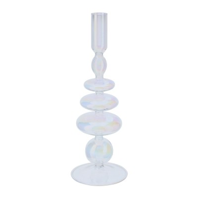 PORTACANDELA VETRO BLOW D.9X26CM TRASP