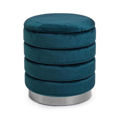 Pouf Contenitore Darina Navy Ø40xH44 cm – Bizzotto