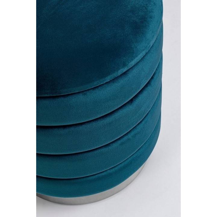 Bizzotto Pouf contenitore Darina blu avio piccolo Ø 36 cm