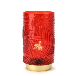 Hervit Creations Lampada in vetro Felce rubino alta 20 cm