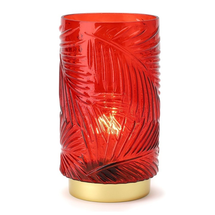 Hervit Creations Lampada in vetro Felce rubino alta 26 cm