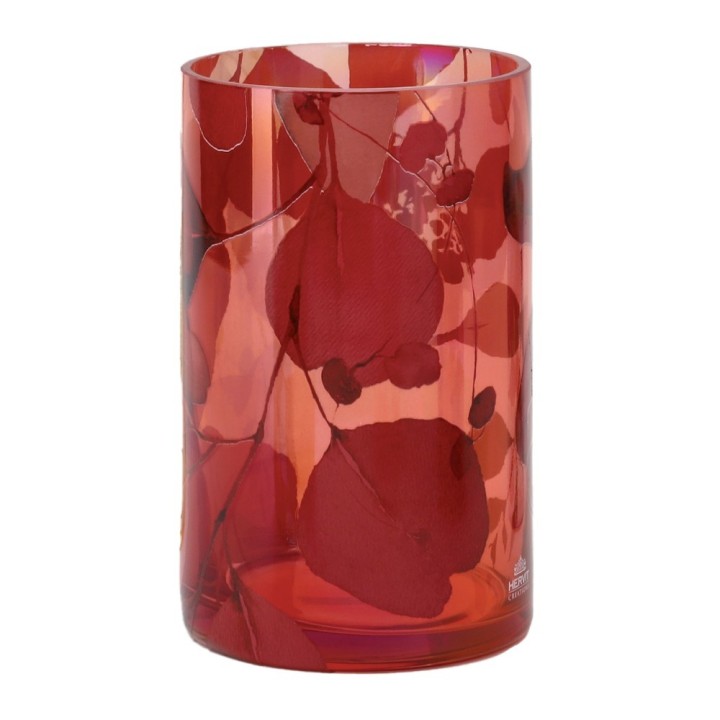 Hervit Vaso in vetro Botanic rosso Ø 12 cm alto 20 cm