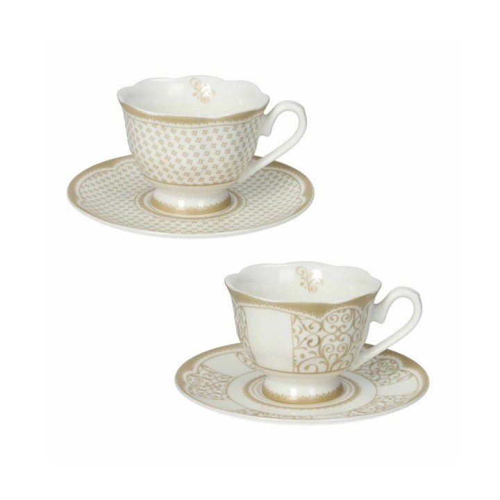 Set 2 Tazzine Caffè Golden Eye Brandani New Bone China