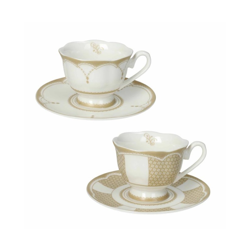 Set 2 Tazzine Caffè Golden Eye Brandani in Pregiata Porcellana New Bone China
