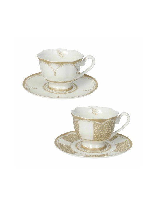 Set 2 Tazzine Caffè Golden Eye Brandani in Pregiata Porcellana New Bone China