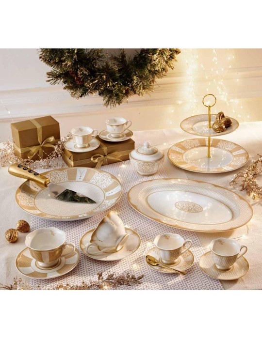TAZZA THE GOLDEN EYE SET 2 PZ NEW BONE CHINA