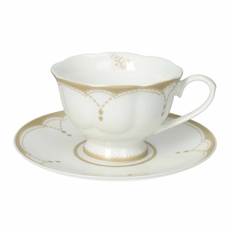 TAZZA THE GOLDEN EYE SET 2 PZ NEW BONE CHINA